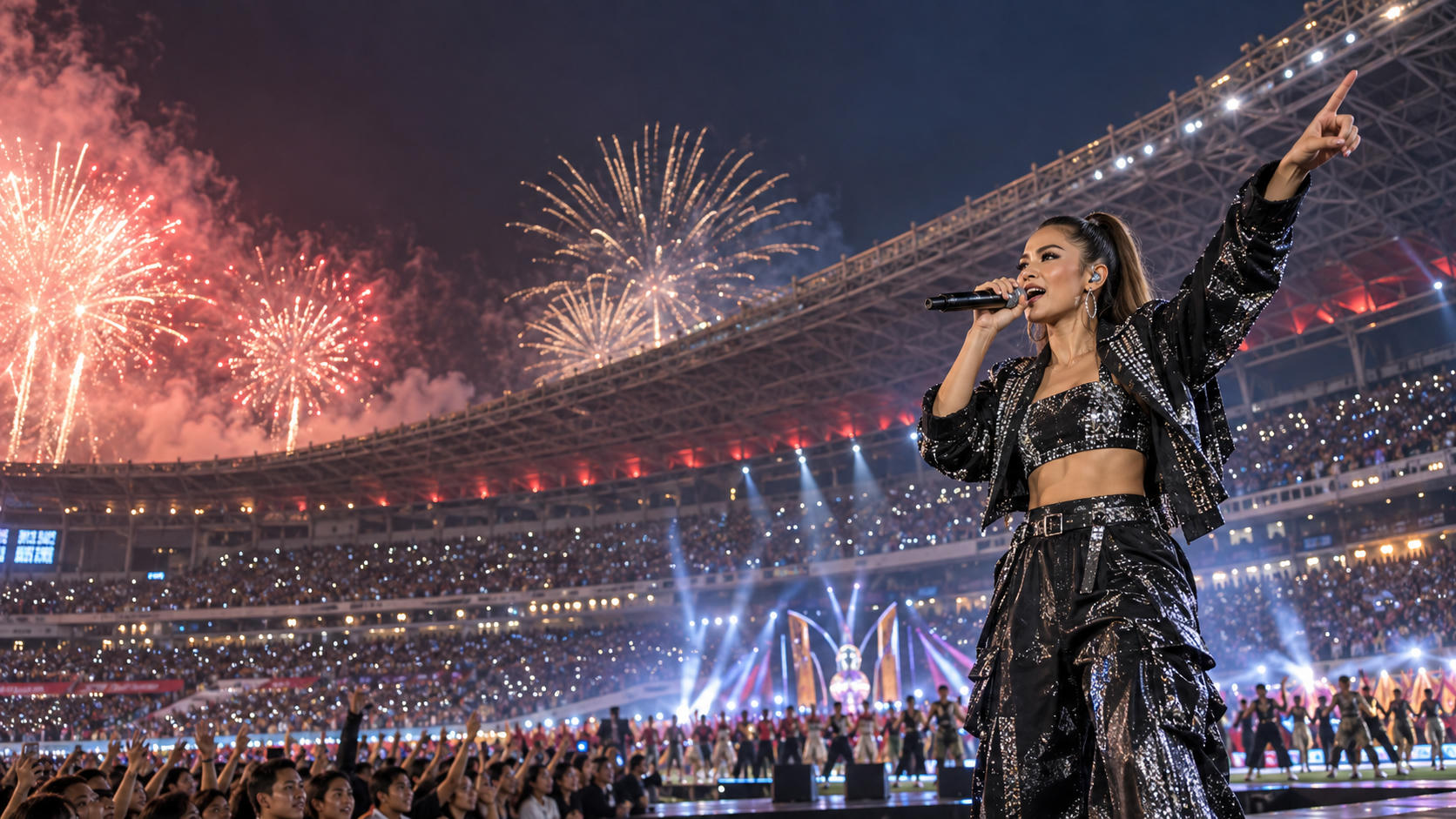 Agnez Mo dan Kembang Api Meriahkan FIFA ASEAN Cup di SUGBK