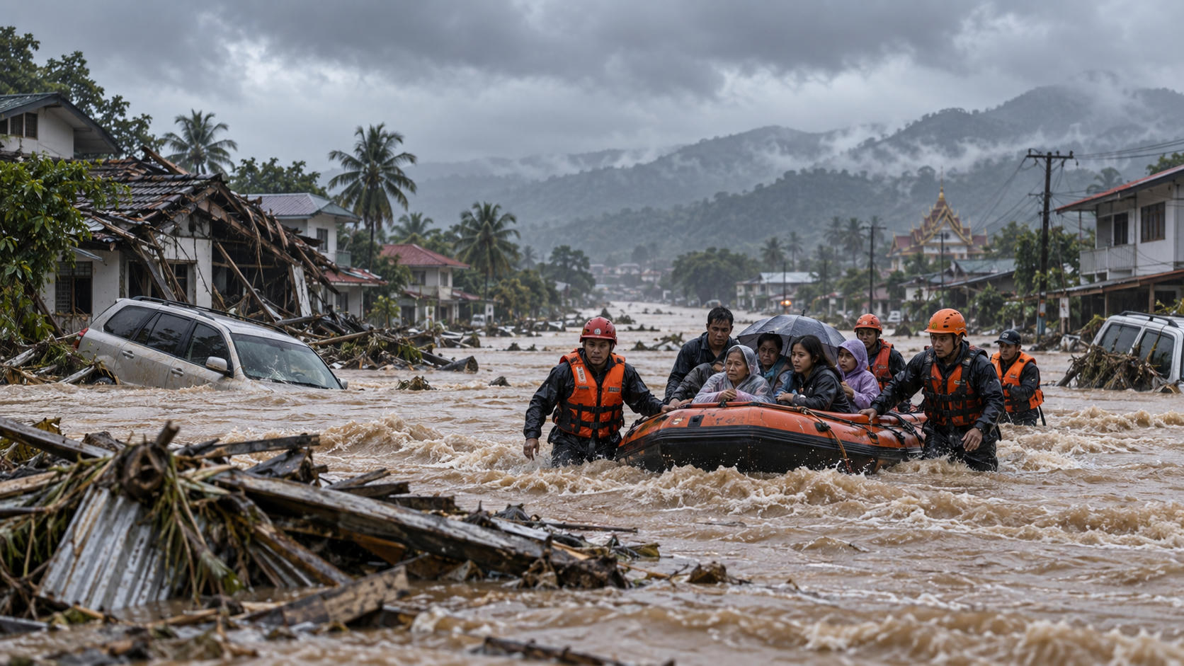 Banjir Bandang dan Badai Picu 70 Korban Jiwa