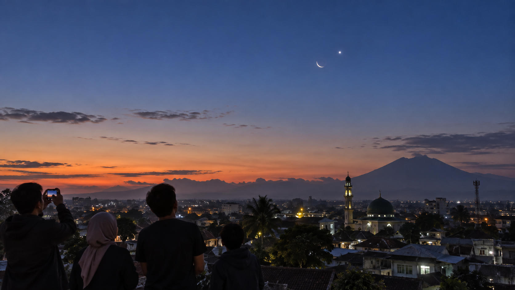 Fenomena Konjungsi Bulan dan Venus Terlihat di Malang