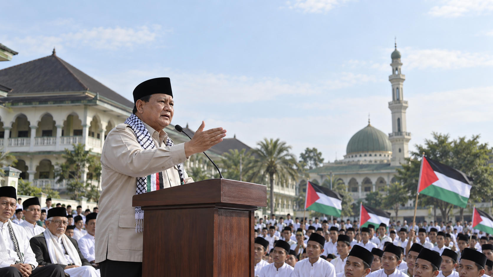Gema Free Palestine Prabowo di 1 Abad Ponpes Gontor
