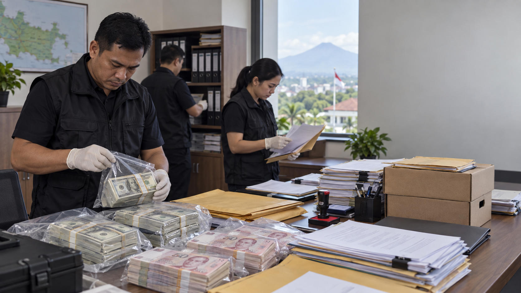 KPK Sita Dolar AS dan Singapura di Kanwil BPN Jatim