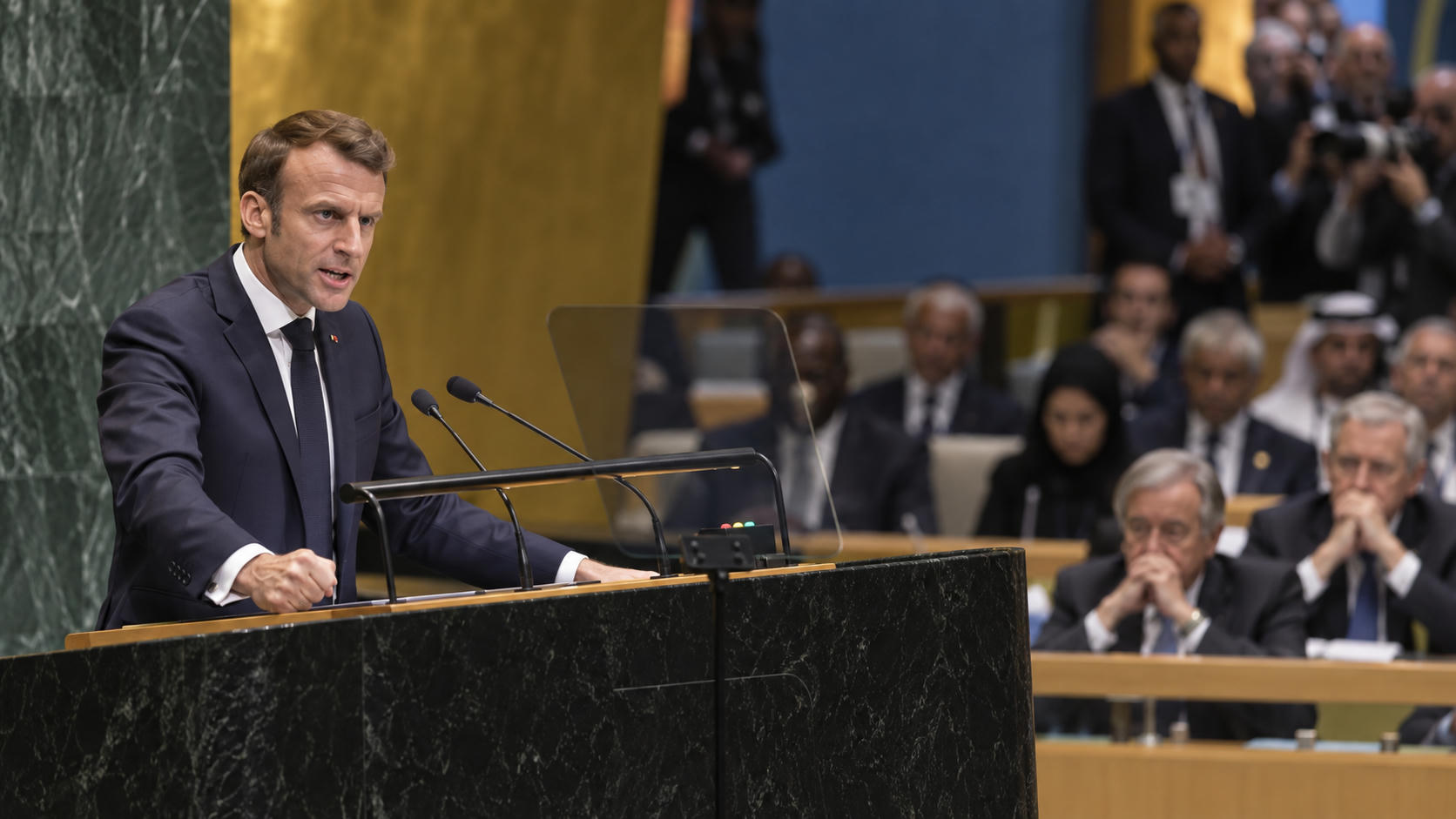 Macron Gebrak Podium PBB Sindir Trump soal Gaza