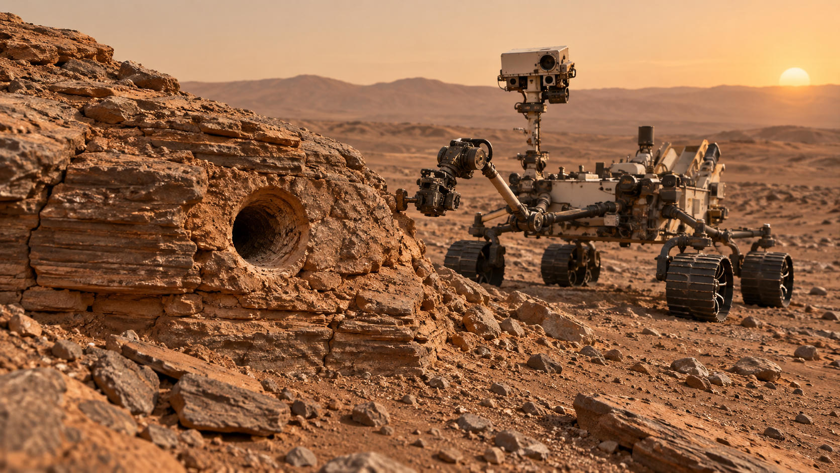 NASA Curiosity Temukan Lubang Misterius di Batuan Mars