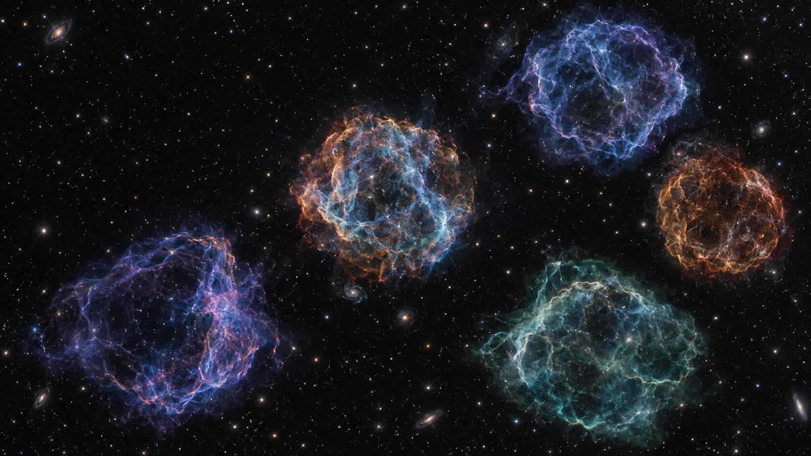 NASA Rilis Foto 'Hantu' 5 Sisa Supernova dalam Satu Bingkai