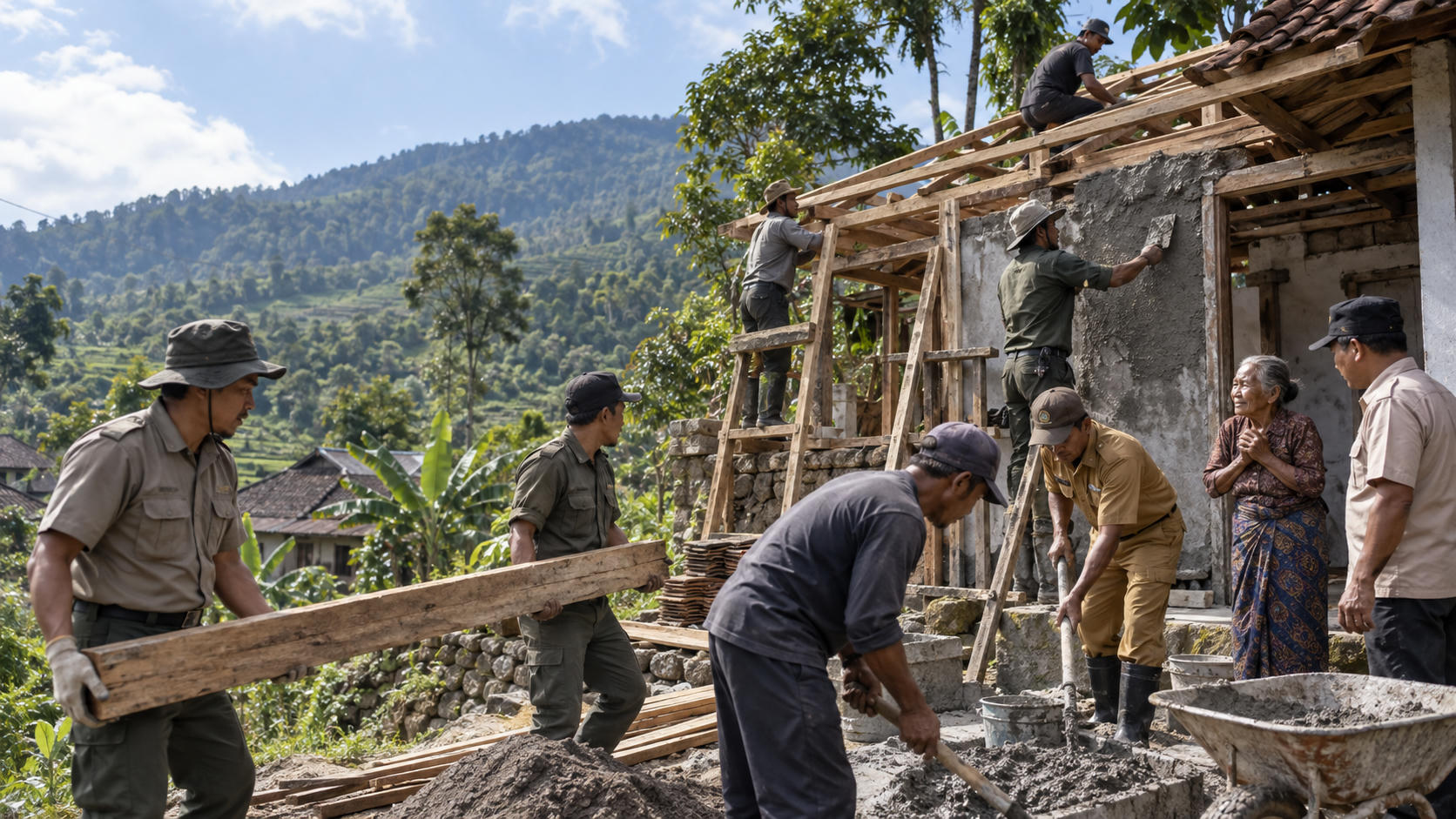 Perhutani dan Forkopimcam Bedah Rumah di Tengger