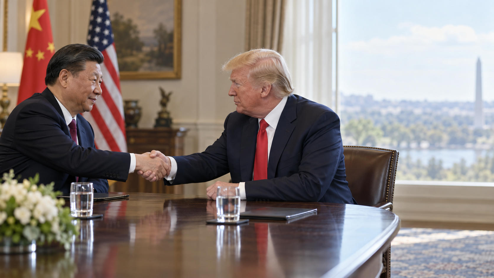 Pertemuan 4 Mata Xi Jinping dan Trump di AS