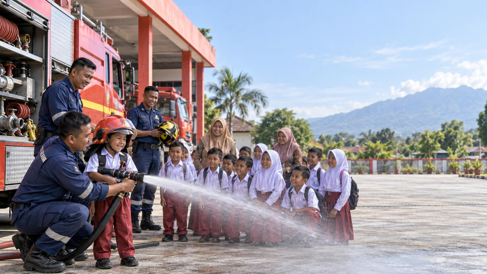 SD Muhammadiyah 18 Kalibaru Kunjungi Damkar Banyuwangi