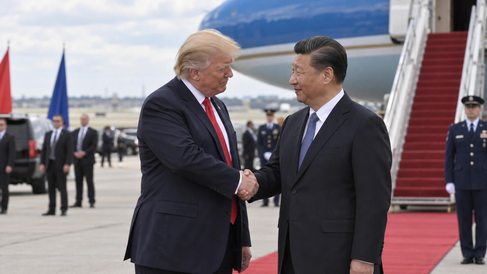 Trump Sambut Langsung Xi Jinping di Bandara AS