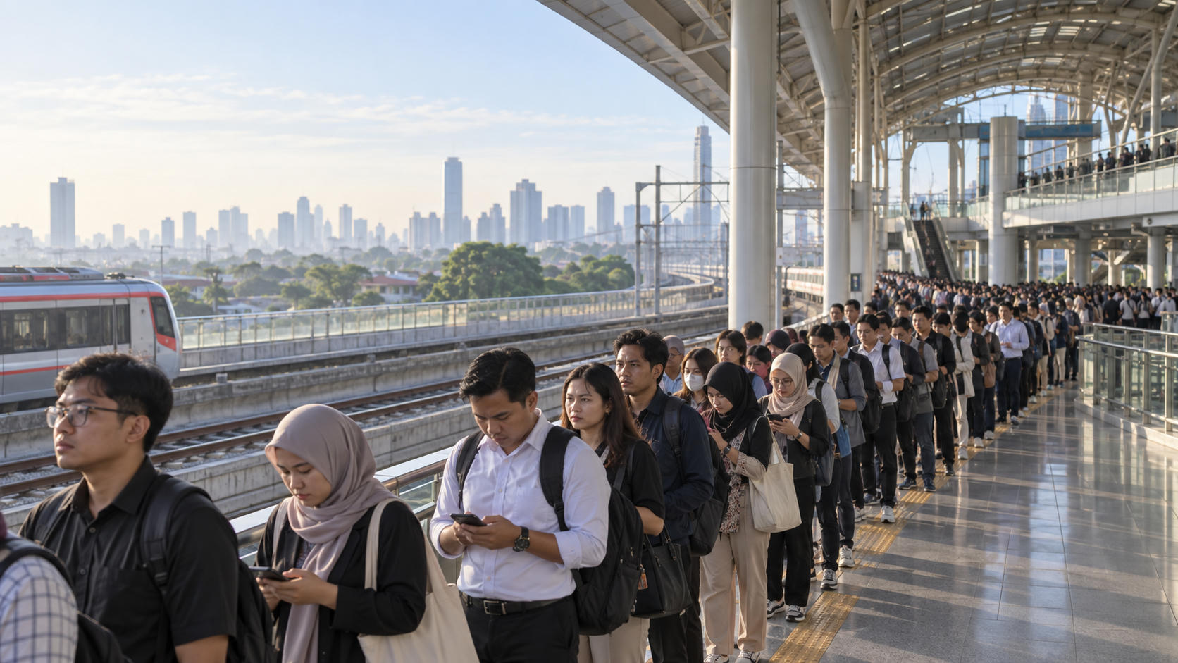 Antrean Penumpang LRT Manggarai, Ini Penjelasan Jakpro