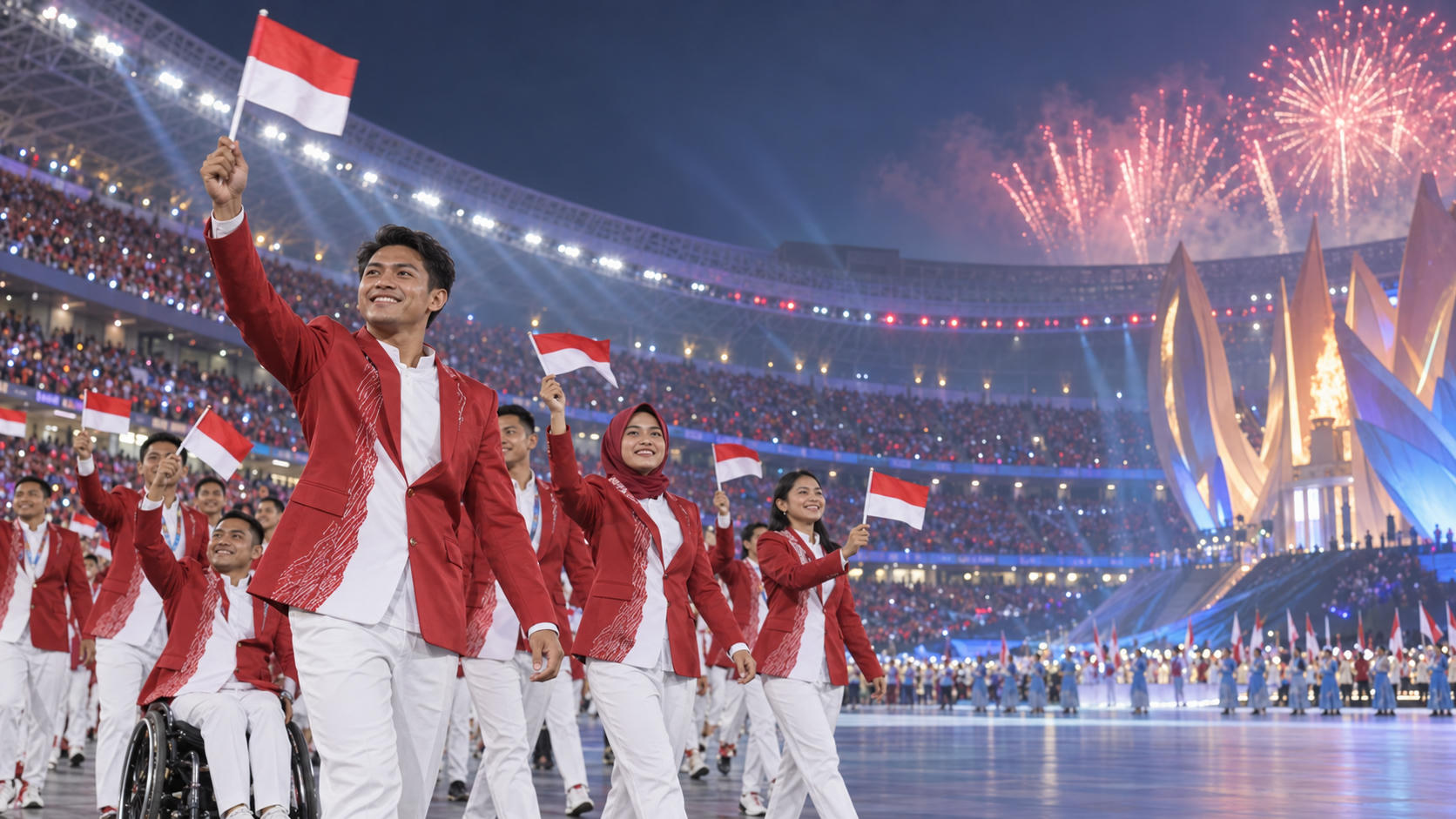 Asian Games 2026 Dibuka, Indonesia Ikut Parade