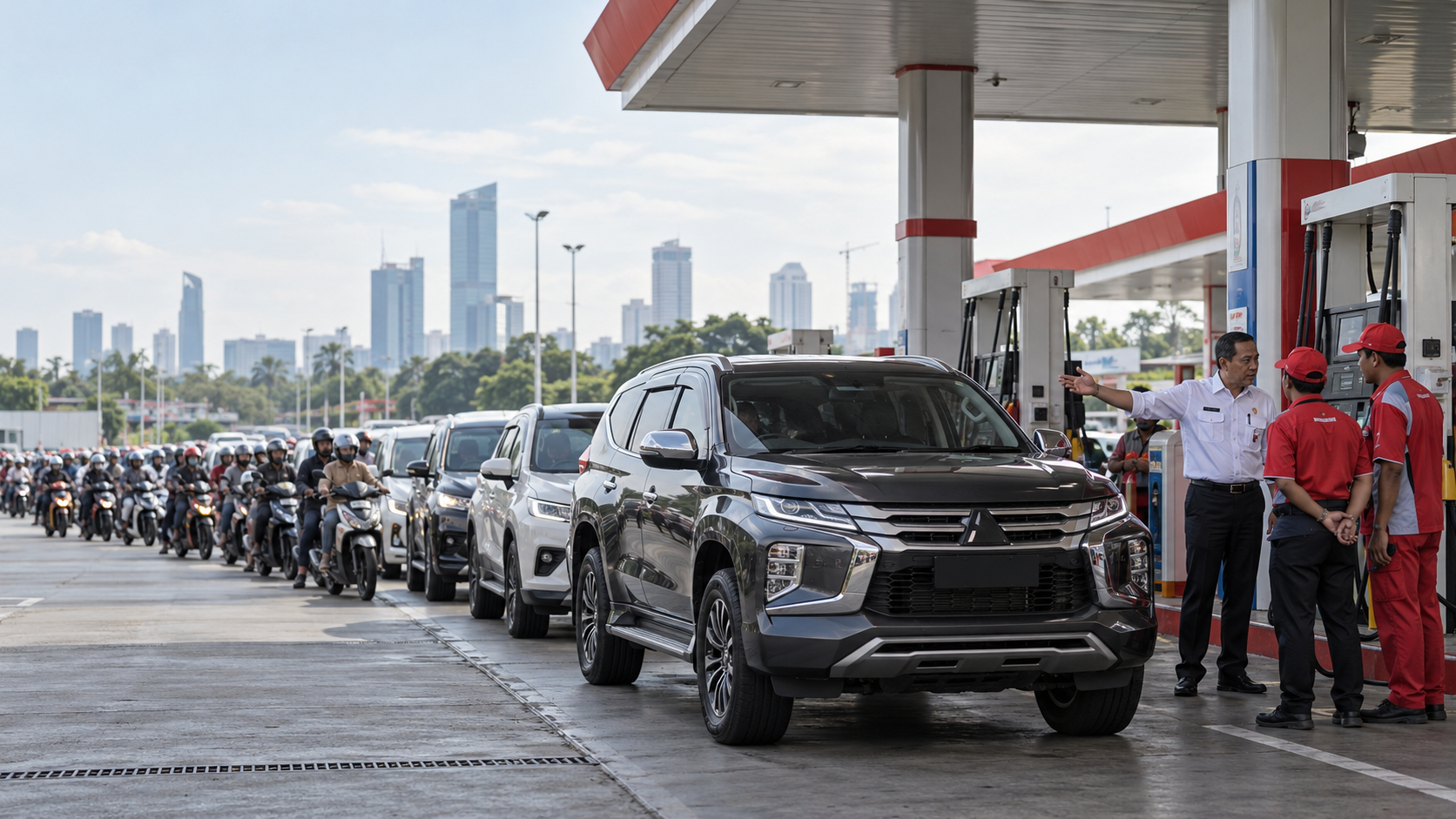Bahlil Ungkap Penyebab Antrean SPBU, Pajero Disorot