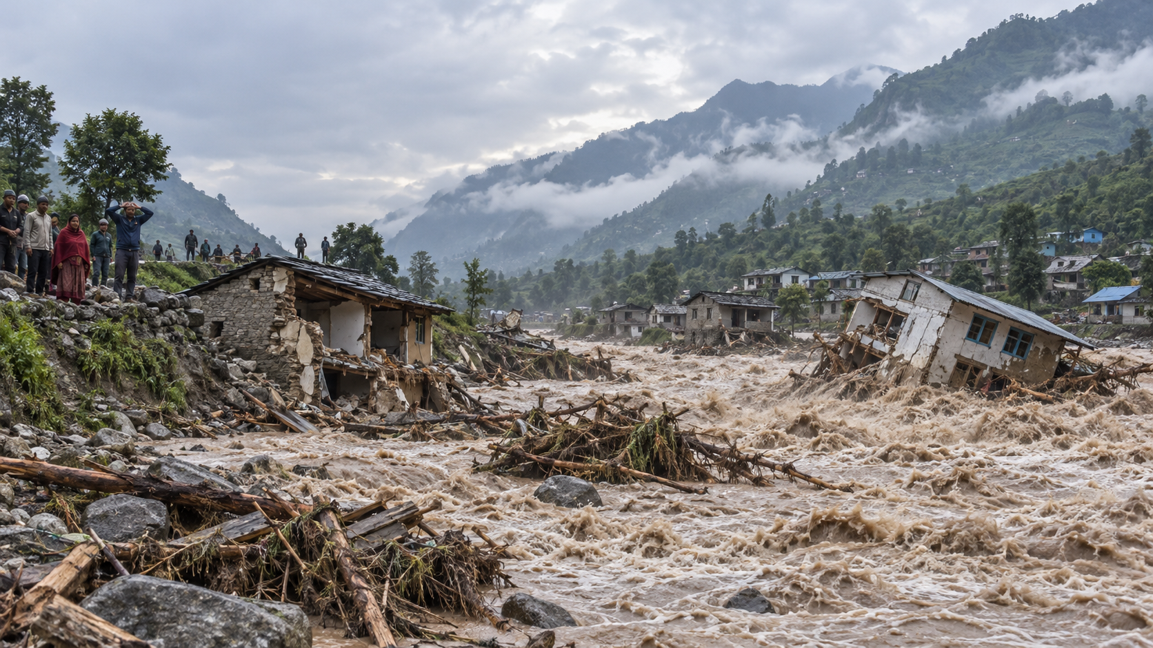 Banjir Bandang Nepal: Rumah Hanyut dan Warga Terdampak