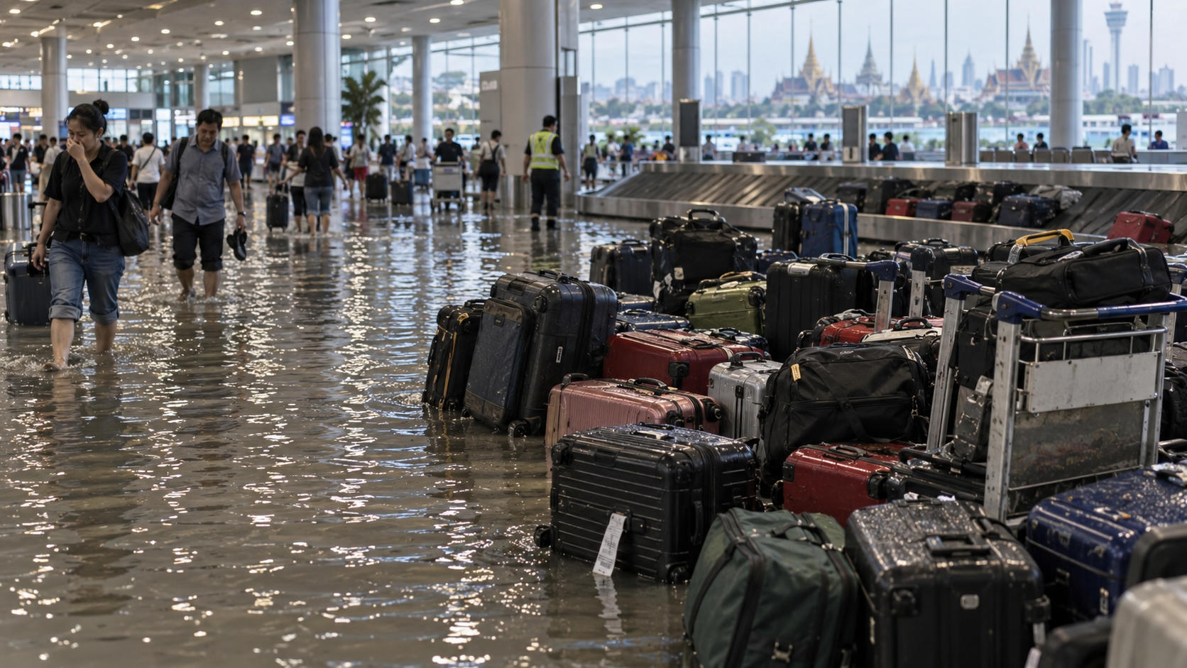 Banjir Bangkok Ganggu Bandara, Bagasi Menumpuk