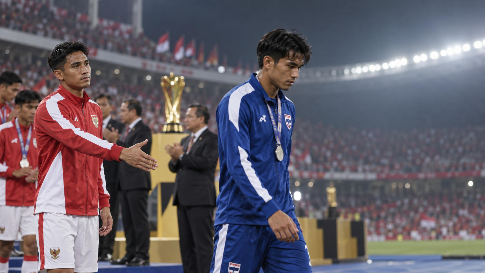 Bek Thailand Tak Sambut Tangan Justin Hubner di GBK