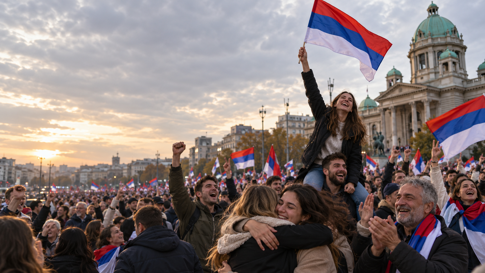 Benarkah Rakyat Serbia Rayakan Kejatuhan Vučić?