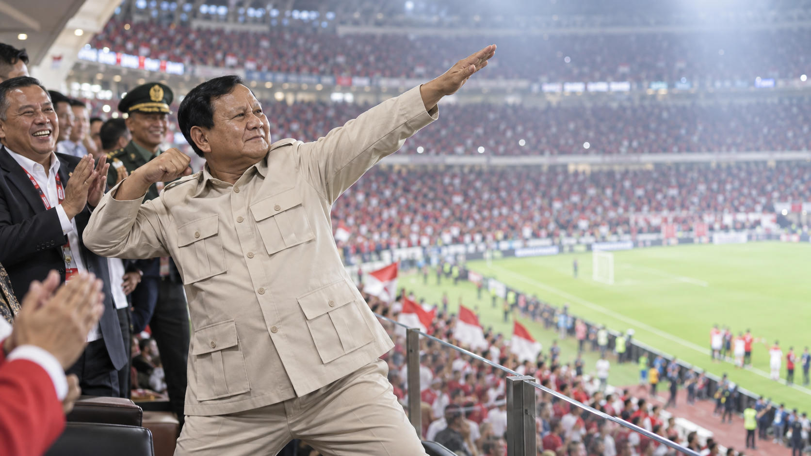 Gaya Prabowo Saat Timnas Juara Disebut Power Ranger