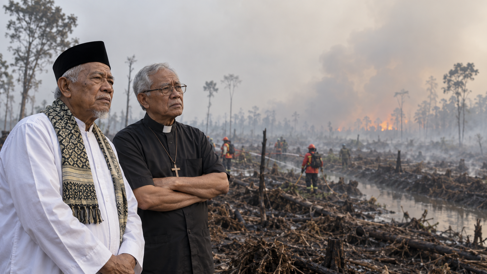 Gus Mus dan Romo Magnis Desak Karhutla Jadi Bencana Nasional