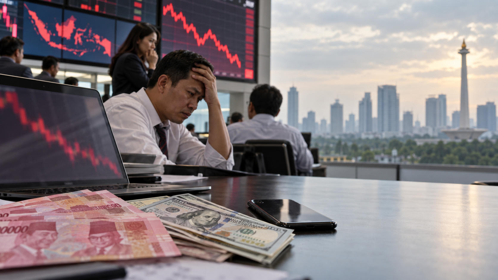 IHSG Turun 1%, Dolar AS Mendekati Rp18.000