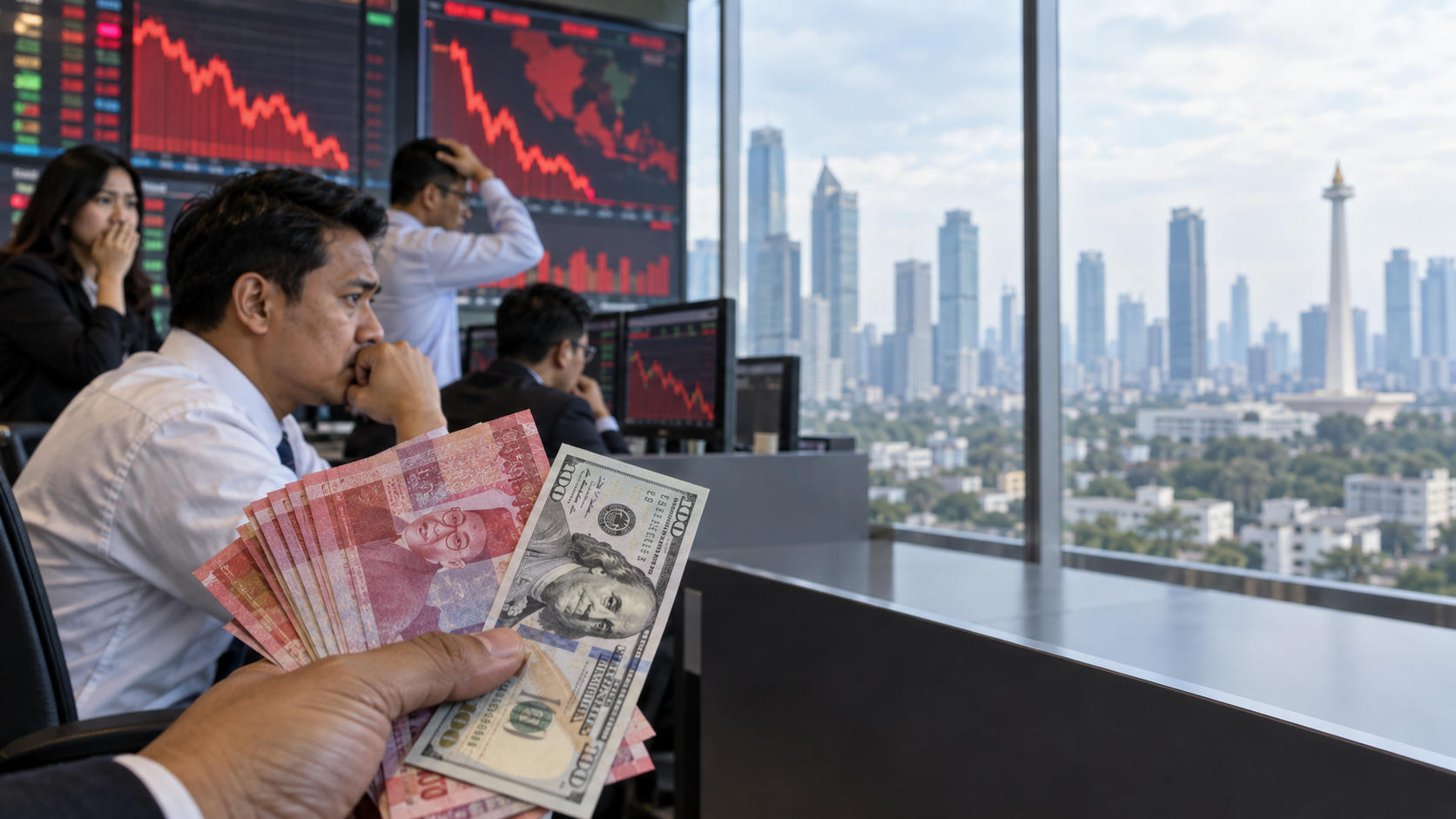 IHSG Turun 2%, Dolar Mendekati Rp18.000