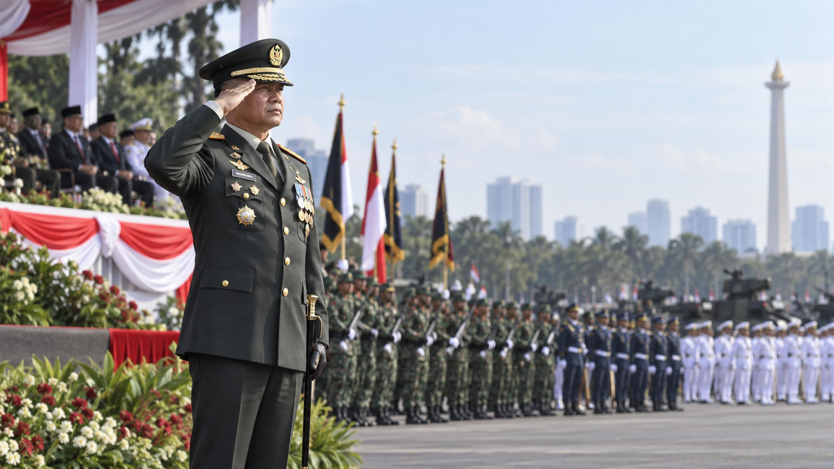 Komandan Upacara HUT TNI yang Disorot Prabowo dan SBY