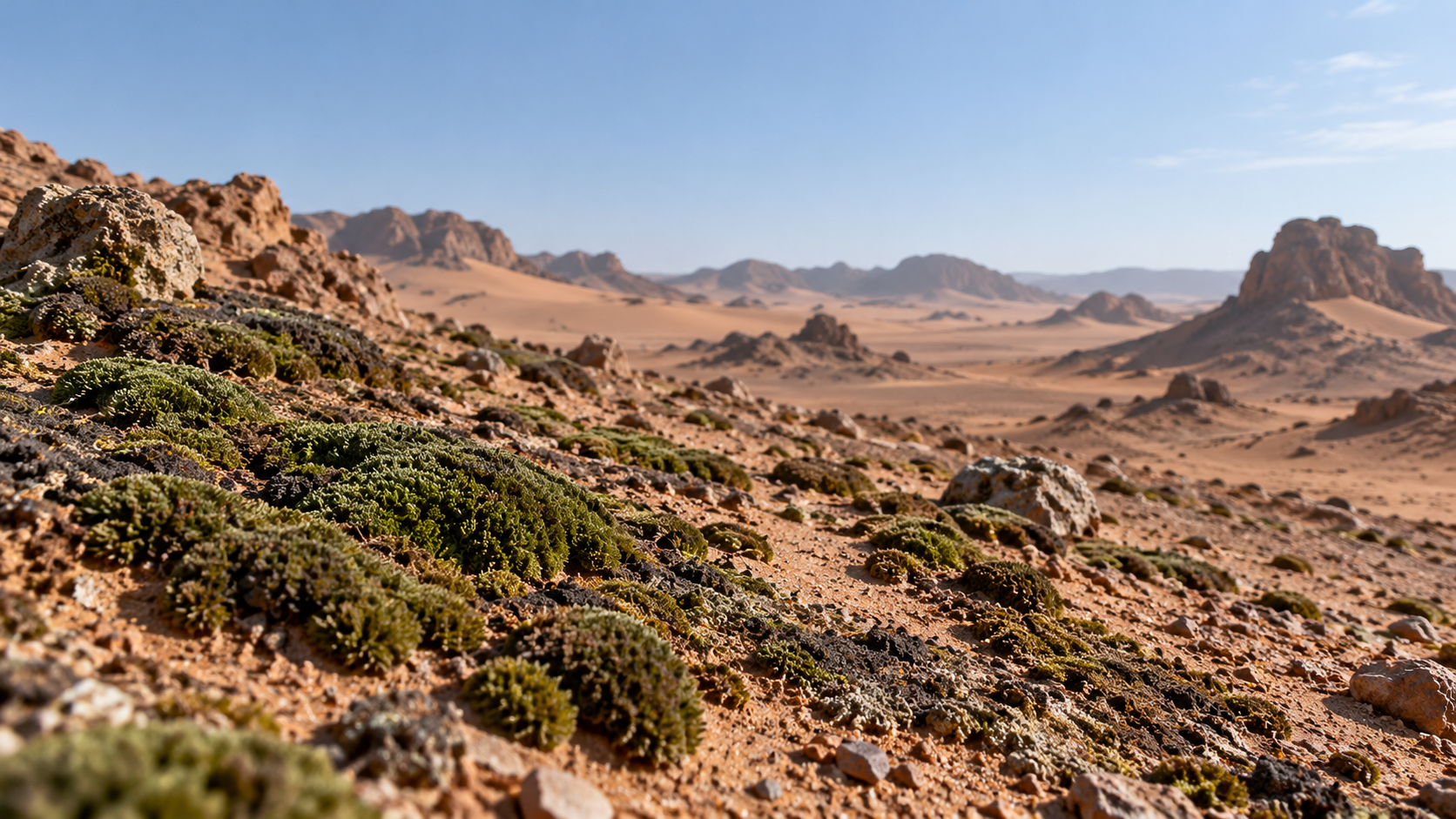 Lumut Gurun Xinjiang Bertahan dalam Kondisi Mirip Mars