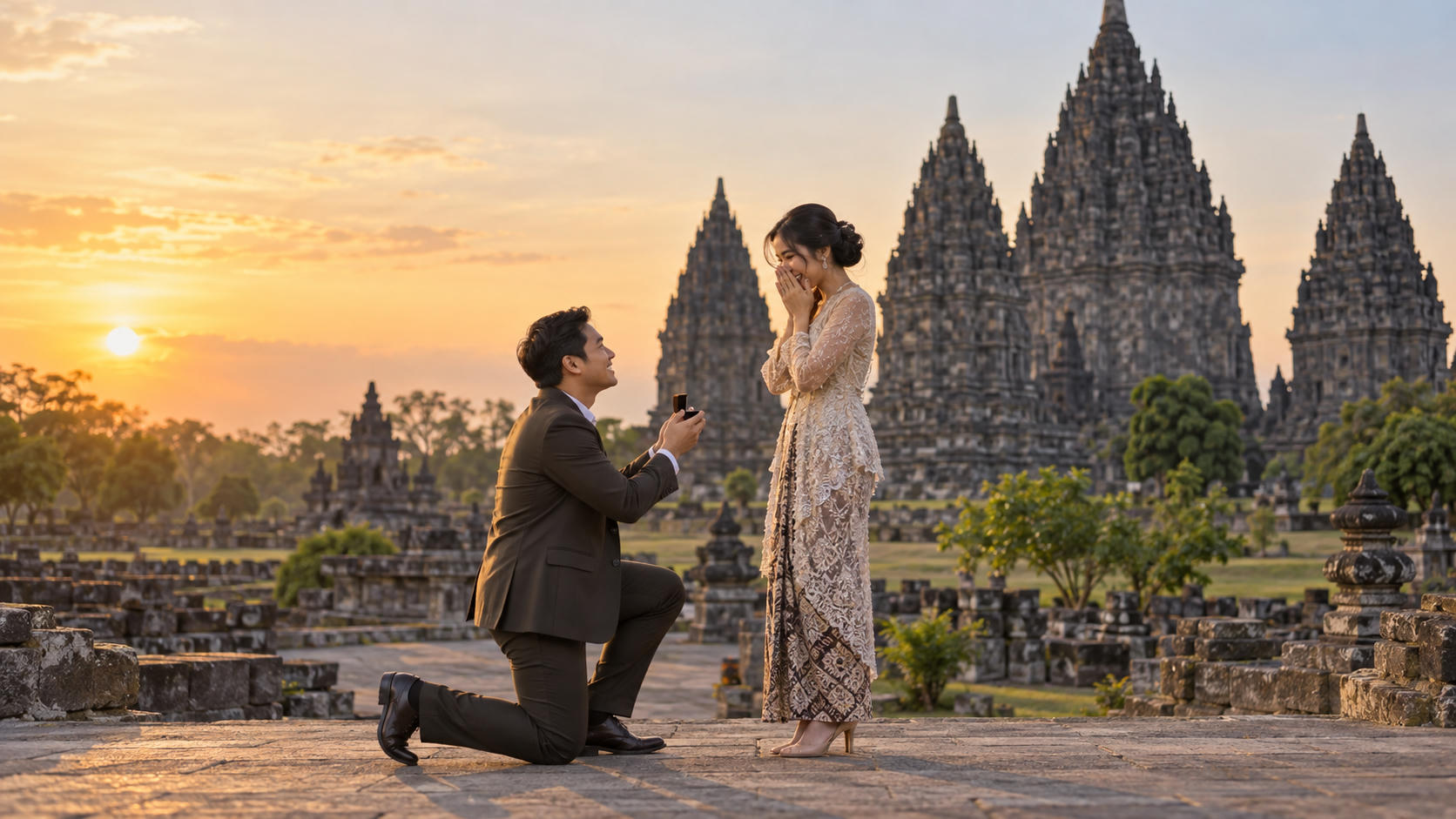 Marion Jola dan Dennis Talakua Dikabarkan Lamaran di Prambanan