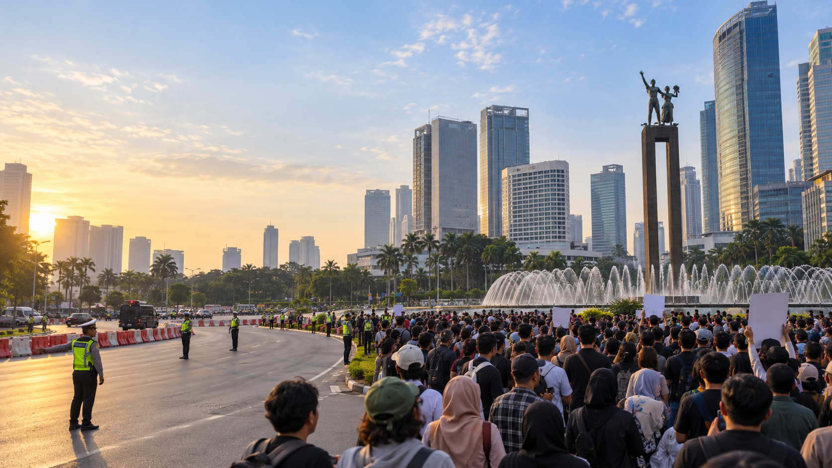 Massa Aksi di Bundaran HI, Jalan Berpotensi Ditutup