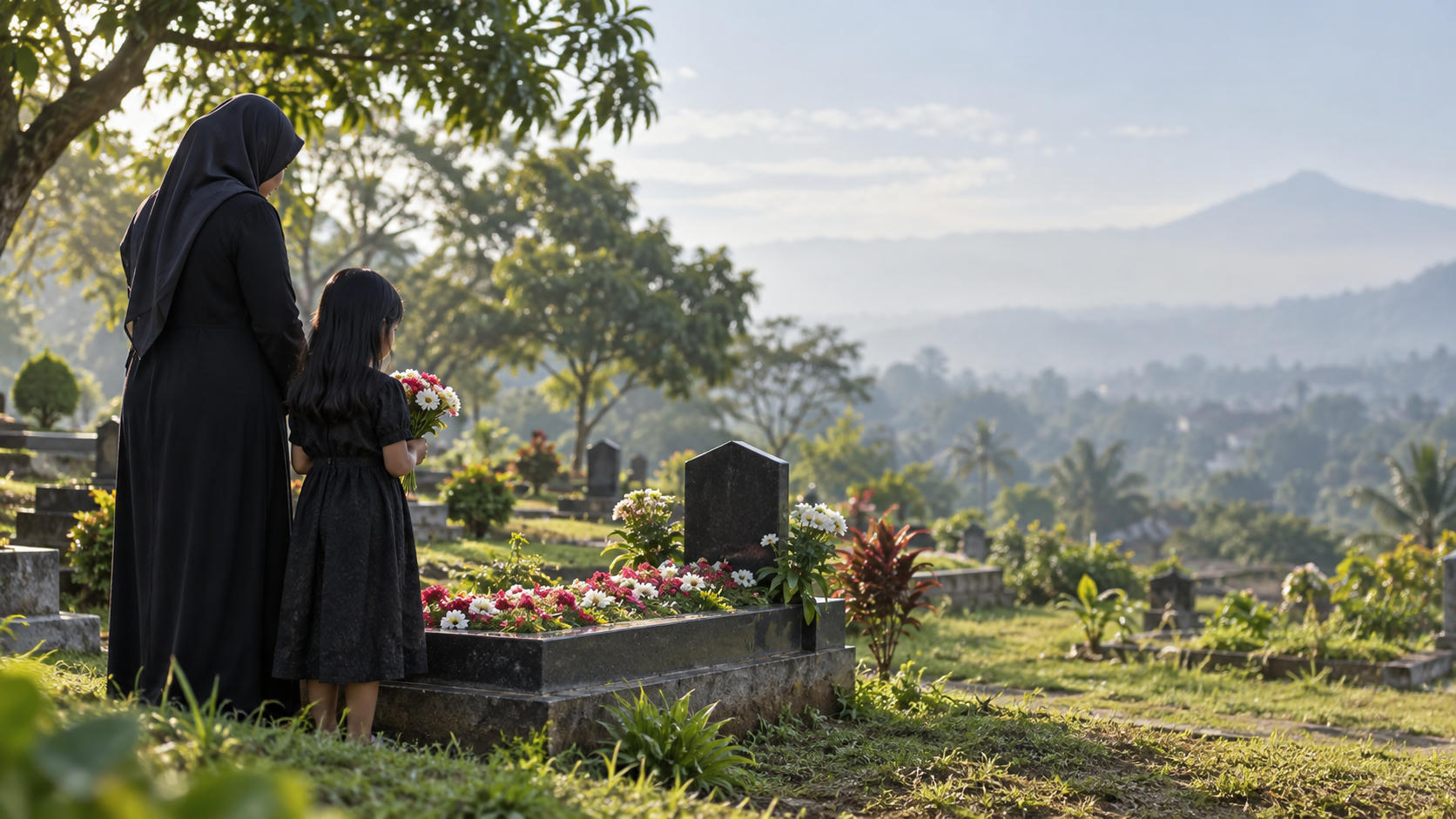 Mutia Ayu dan Gewa Ziarah ke Makam Glenn Fredly