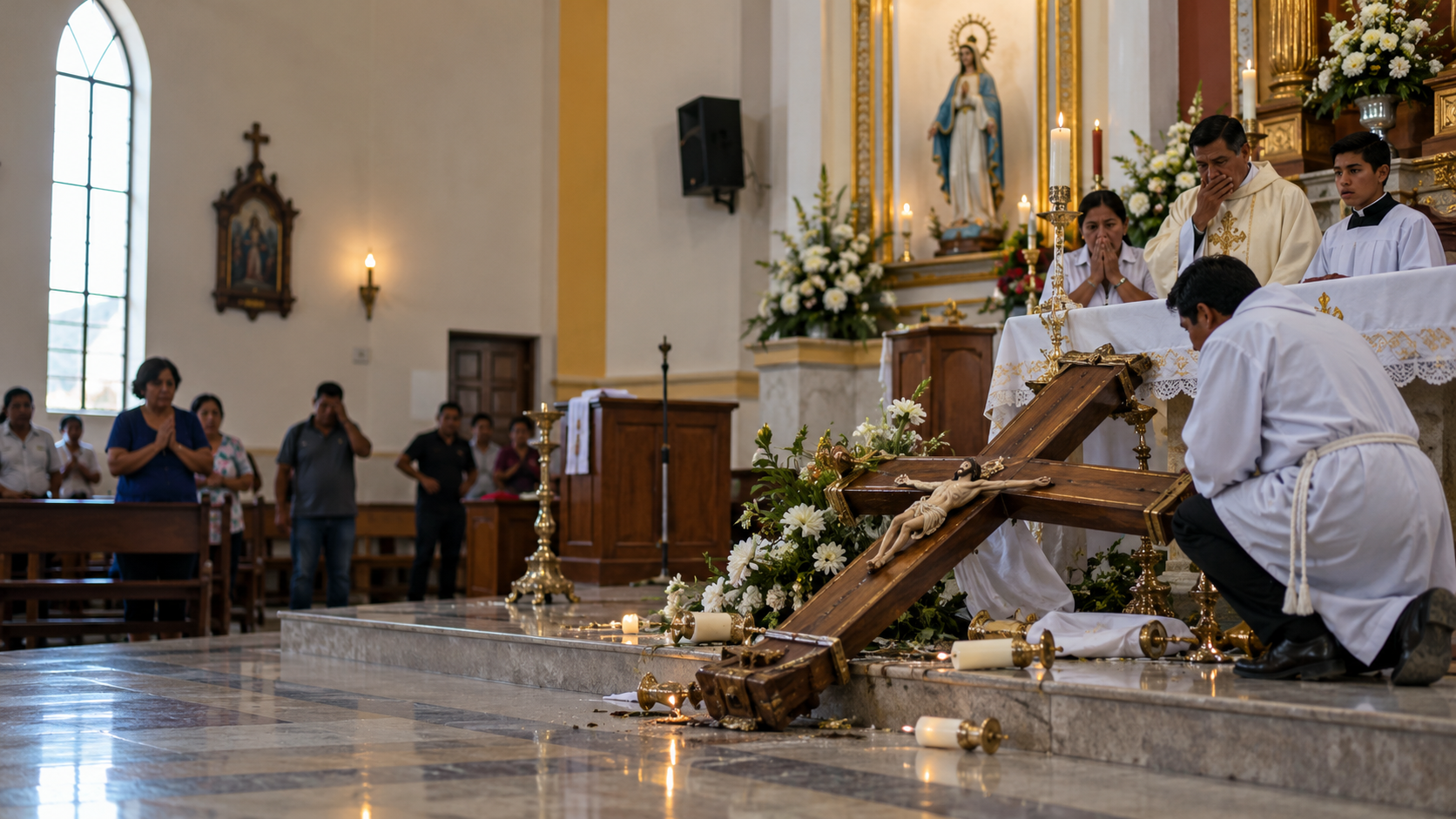 Pastor Tewas Tertimpa Salib saat Misa di Ekuador