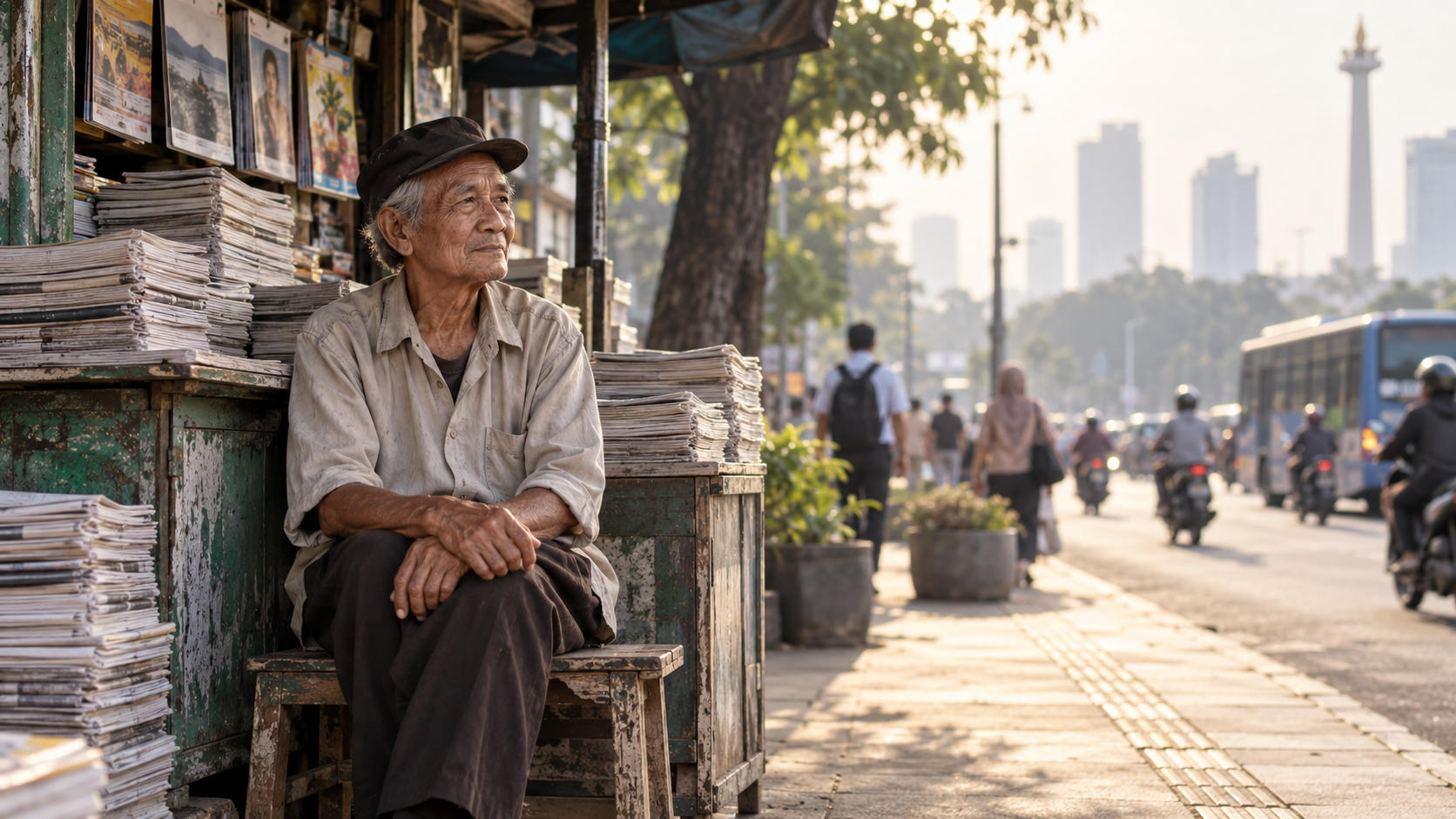 Penjual Koran Bertahan karena Nostalgia, Bukan Sekadar Uang