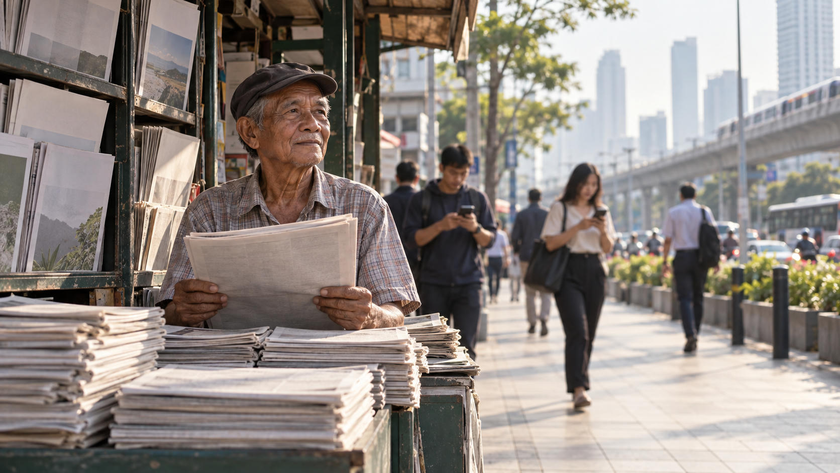 Penjual Koran yang Bertahan di Era Digital