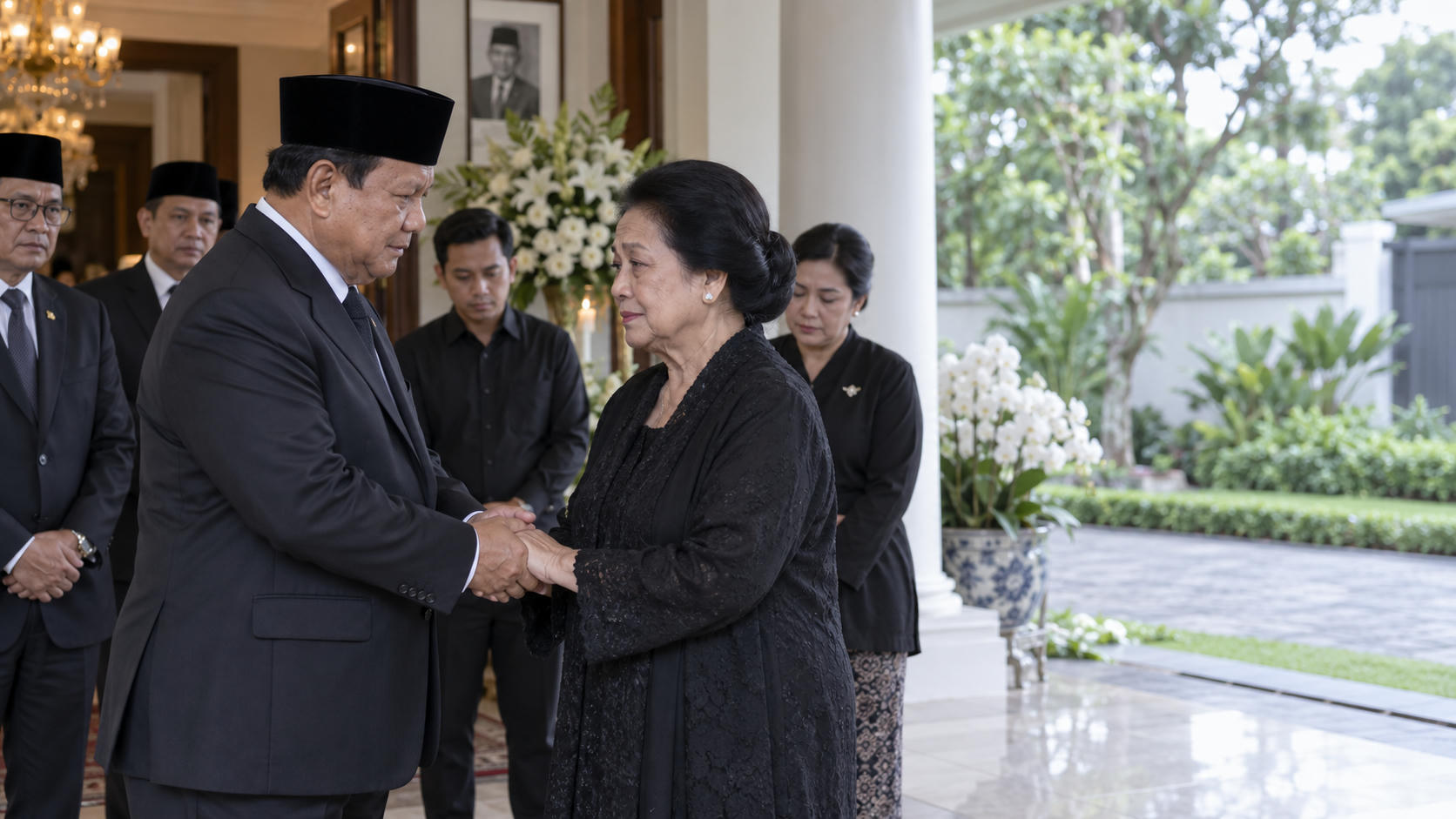 Prabowo Bertakziah ke Rumah Megawati Soekarnoputri