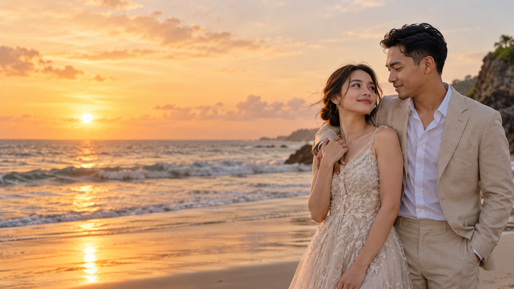 Prewedding Sarah Menzel dan Azriel di Tepi Pantai