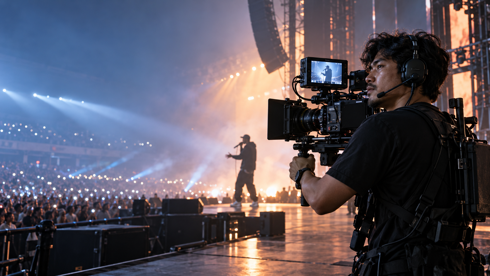 Pria Viral Jadi Operator Kamera Konser Kanye West Jakarta