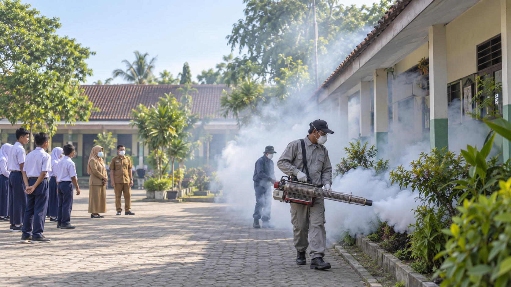 Puskesmas Sananwetan Lakukan Pengasapan di SMP Muhammadiyah 1 Blitar
