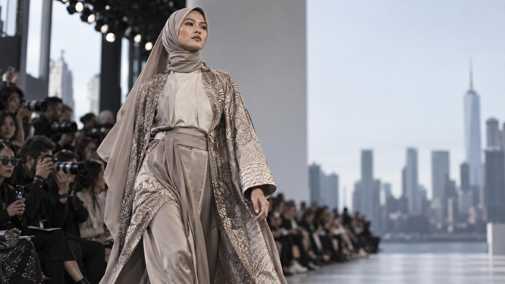 Sabrina Chairunnisa Berhijab di Runway NYFW