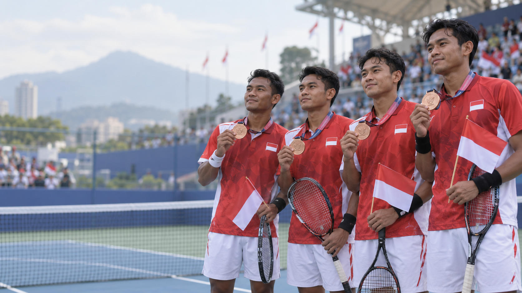 Soft Tenis Beregu Putra Indonesia Raih Perunggu