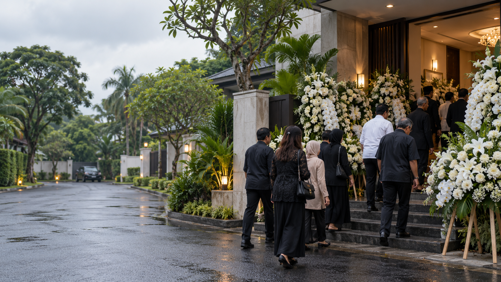 Suasana Rumah Duka Widodo AS: Pelayat dan Karangan Bunga
