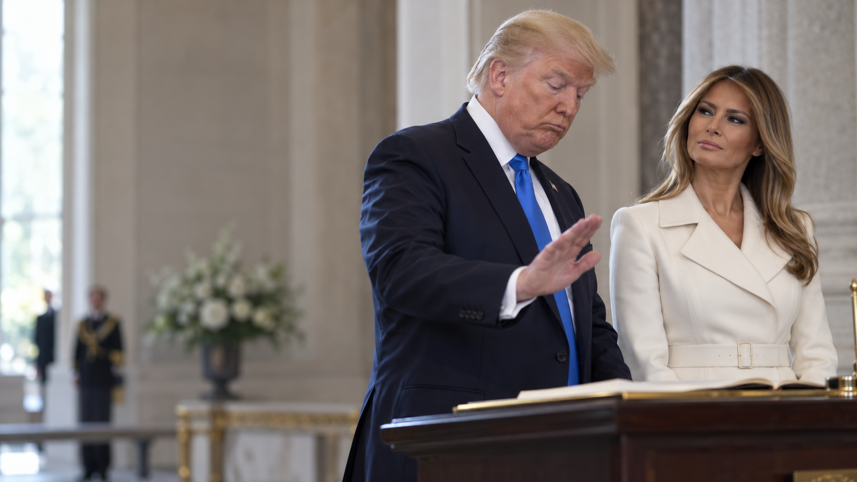 Trump Komentari Tanda Tangan Melania, Balasan Jadi Sorotan