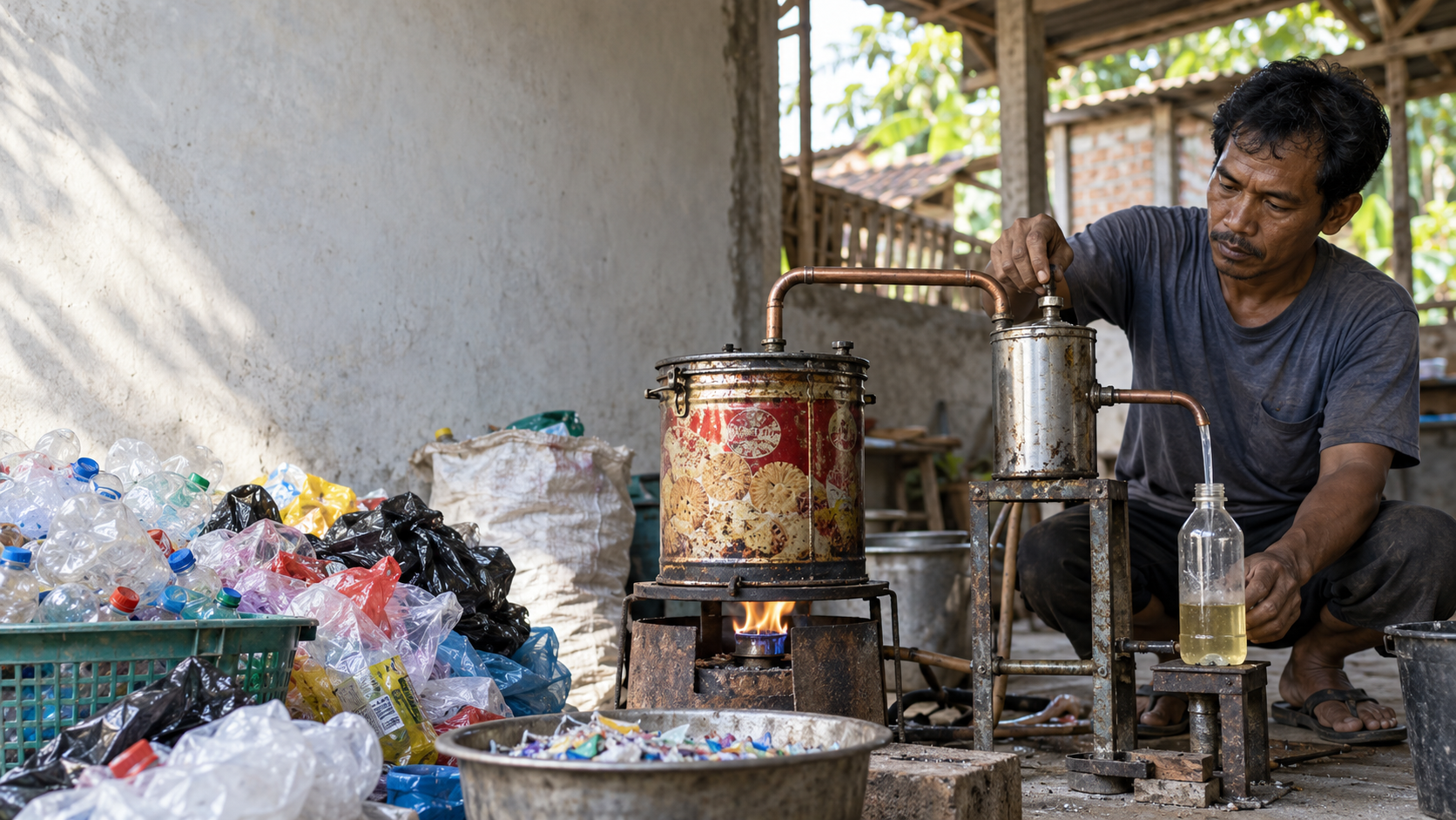 Warga Kudus Ubah Sampah Plastik Menjadi BBM