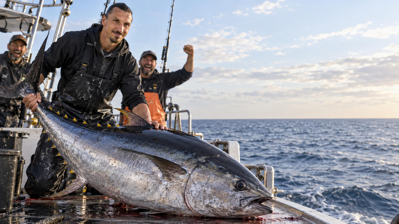 Zlatan Ibrahimovic Mancing, Dapat Tuna Raksasa yang Viral